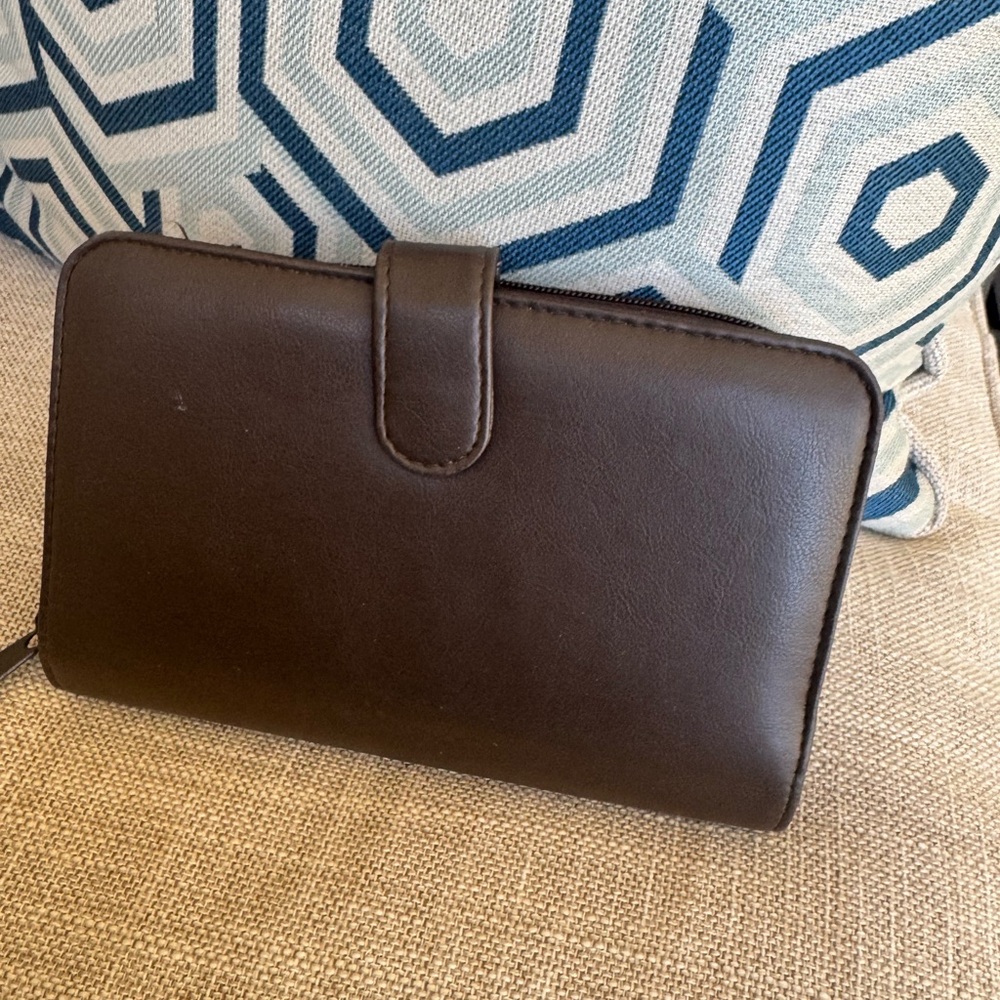 Brown leather Wallet extra large